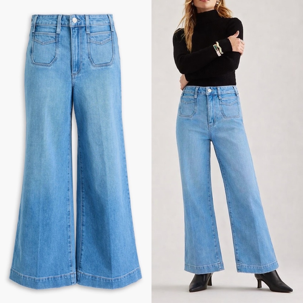 Anthropologie Paige Harper Ankle Wide Leg High Rise Jeans